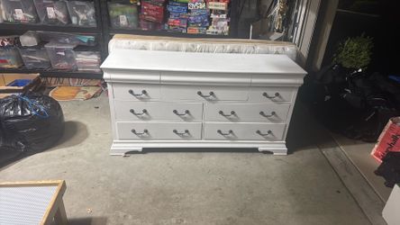 Solid wood white dresser