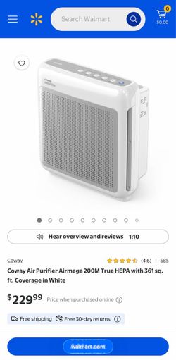 Coway Air Purifier Airmega 200M True HEPA  361 sq. ft.