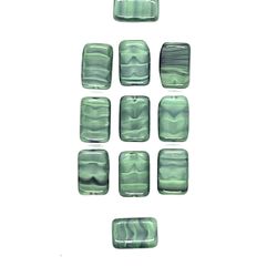 11 Malachite Glass Beads 