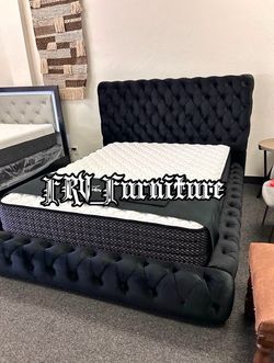 New Queen bed frame with mattress