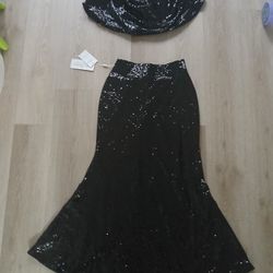 Formal 2 Piece Sequence Gown MEDIUM