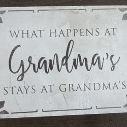 Wood Grandma Decor Sign 