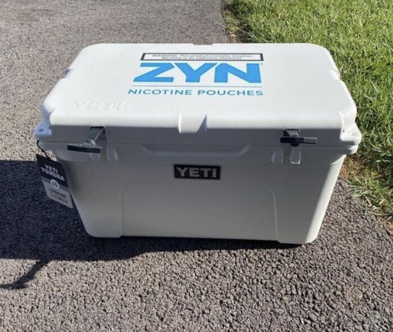 Zyn branded yeti ice cooler