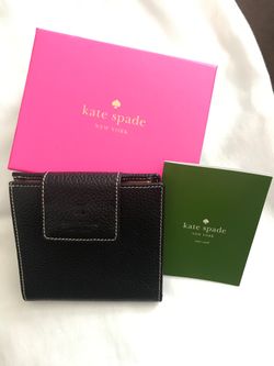 Kate Spade Black Brown Wallet with coin holder - Never used Made in Italy Valentines
