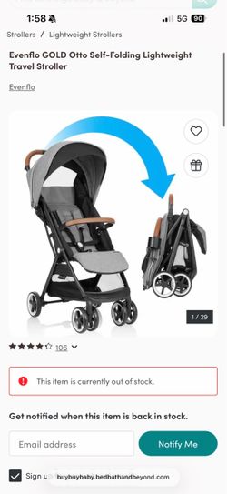 Evenflo Gold Otto Self-Folding Lightweight Travel Stroller