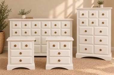🤍 Cottage White 4-Piece Bedroom Set