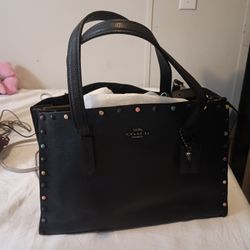  Brand New Midnight Navy Charlie Carryall With Rivets COACH BAG