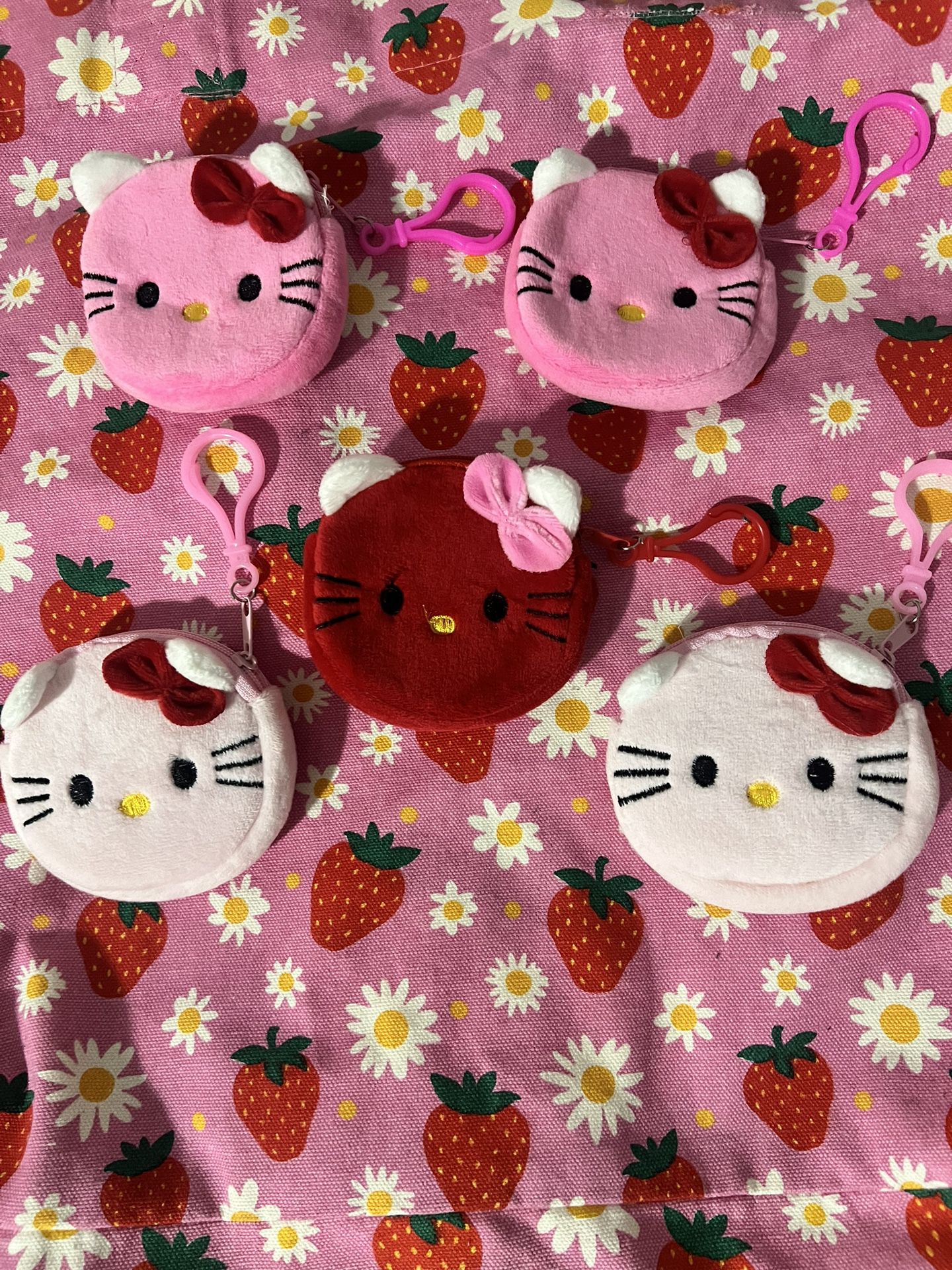Hello Kitty Soft Coin Purse With Clip 