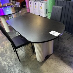 New Wooden Dining Table With 2 Chair (have Small Dent On Top)