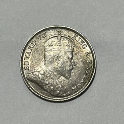 1903 Hong Kong 5 Cents Silver Coin”BU” Toning Nice (C-412)