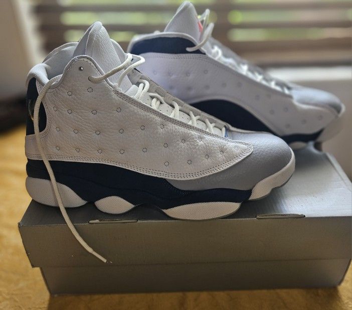 Nike Men's Air Jordan 13 Retro Sneakers White French Blue Size 10