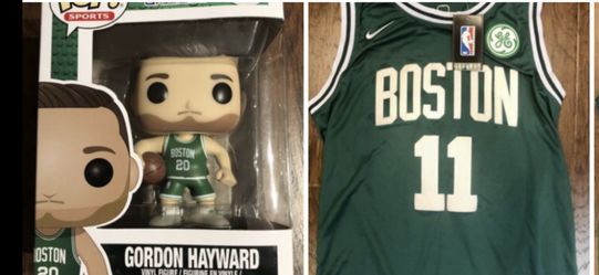 Boston Celtics Lot - Brand New #11 Kyrie Irving Boston Celtics Jersey Jersey & Gordon Hayward (#37) Funko Pop ☘️🏀