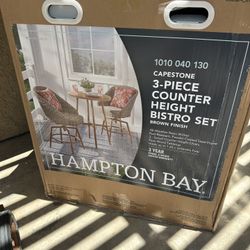 CAPESTONE 3-PIECE COUNTER HEIGHT BISTRO SET BROWN FINISH