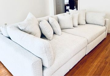 2 piece white sofa