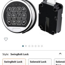 Gun Safe Lock Replacement Electronic Safe Lock with Swing Bolt Lock, Chrome Digital Keypad High Security Fireproof Safe Box and More