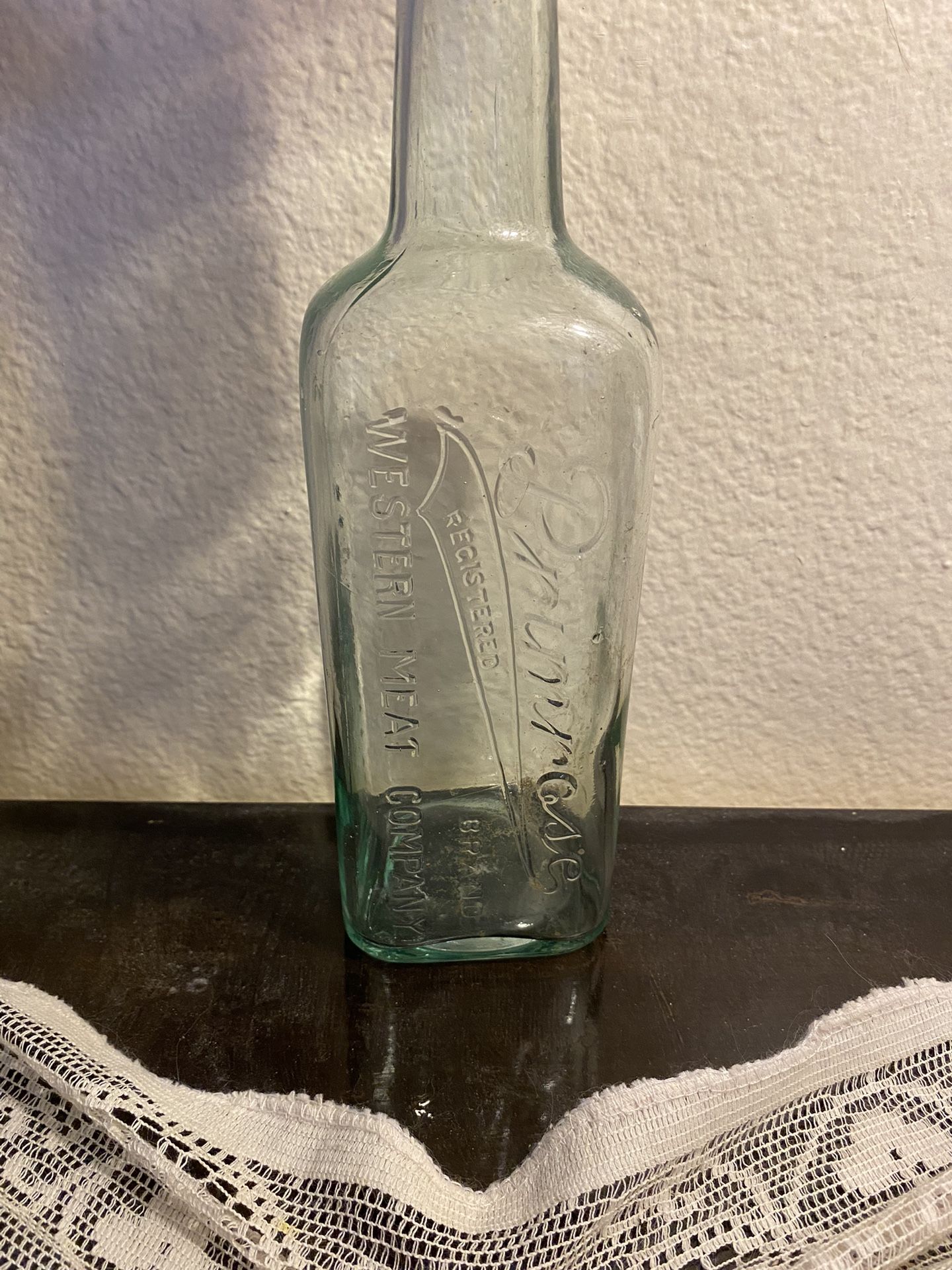 Antique 1910 Primrose Western Meat Company Bottle 11 1/4” Tall