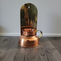 Vintage Copper And Brass Candlestick Holder 