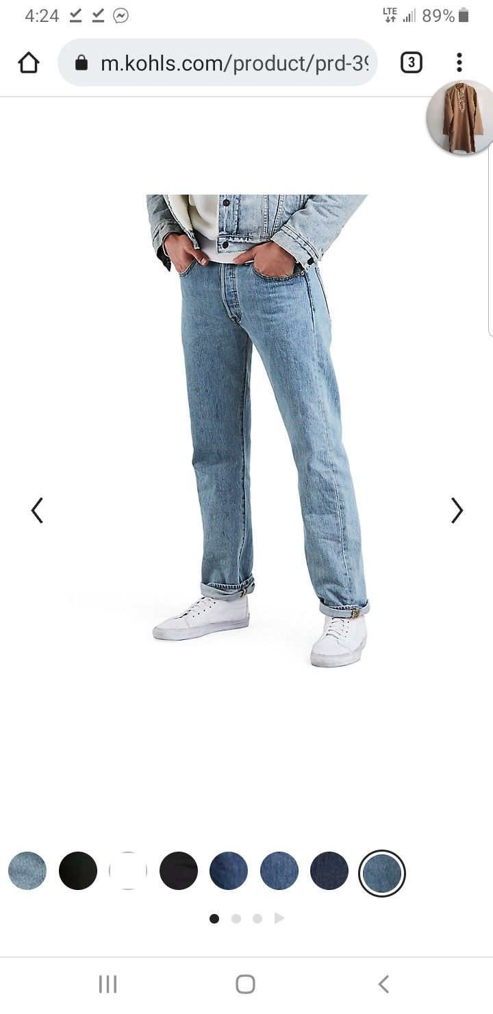 Levi's Men's 501 Original Straight Cut Light Wash 38 X 34