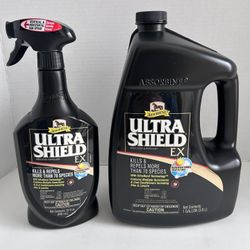 Absorbine UltraShield EX Combo 32oz Sprayer + 128oz Refill For Flies Mosquitoes 