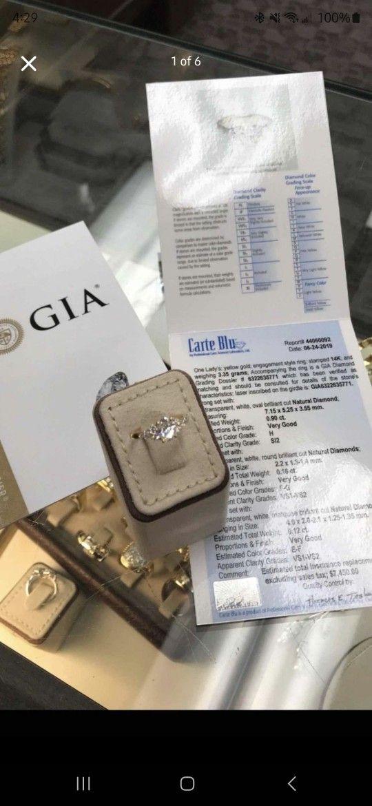 Engagement Ring GIA CERT White Gold Diamond