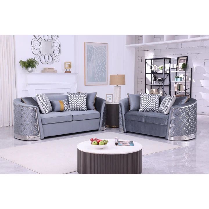 B3800 Athena Grey Sofa & Loveseat 😊😊