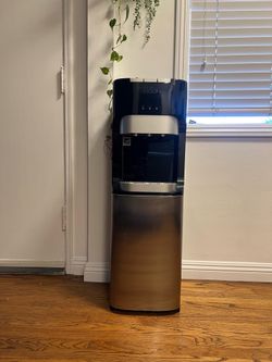 Brio Top-Load Water Cooler Dispenser Hot/Cold/Room, Black Stainless