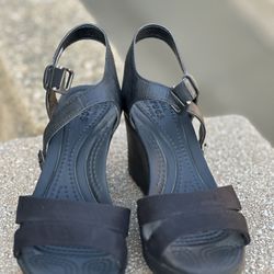 Crocs Double Comfort Black Sandals For Office
