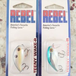 2 Packs Rebel Teeny Wake-R Crankbaits Fishing Lures