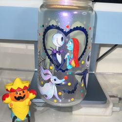 Jack And Sally Glass Cup