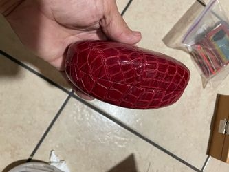 Red Croc-Embossed Eyeglass Case