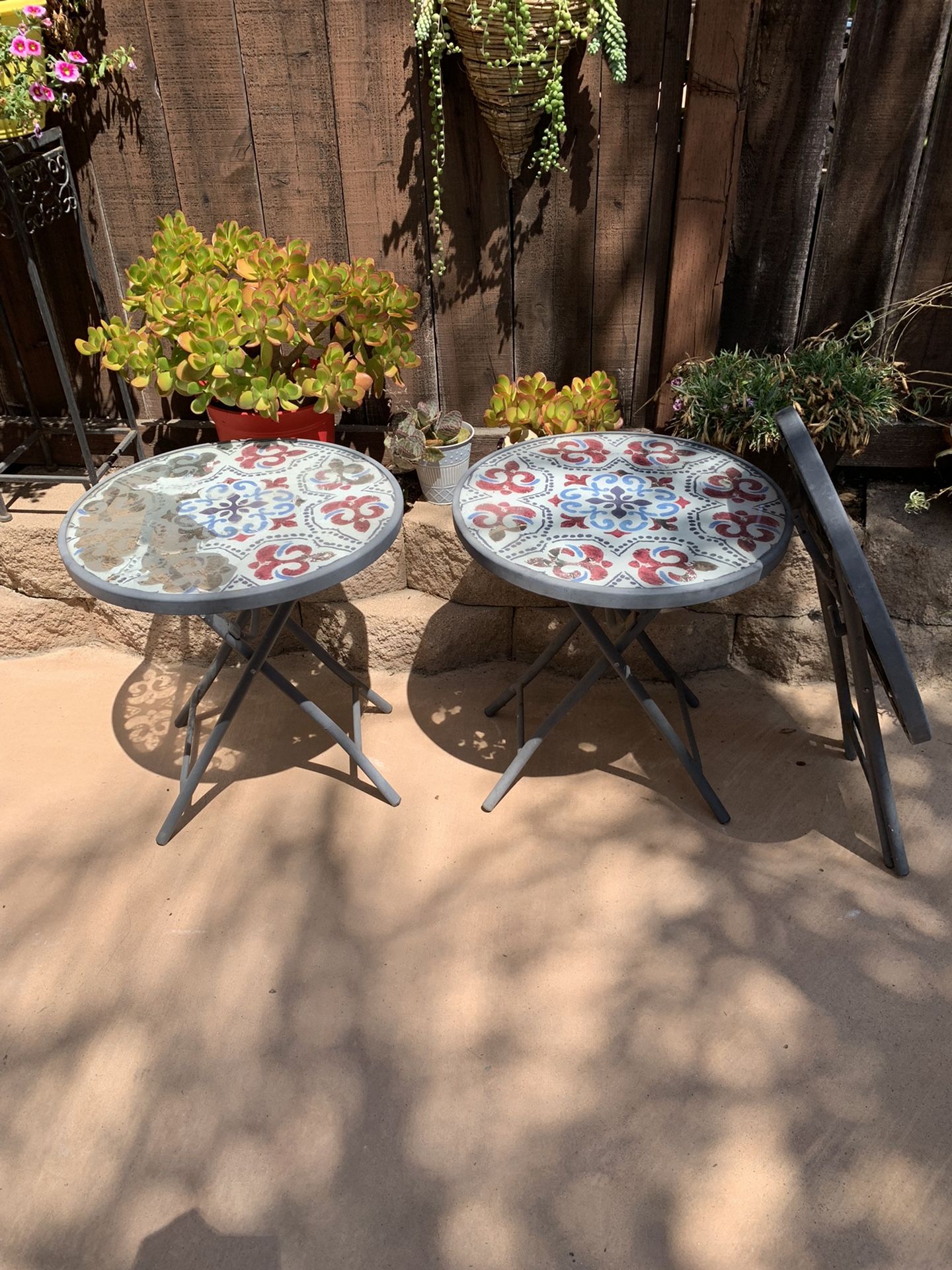 3 Foldable Patio Tables Pick Up 92127