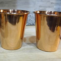 COPPER MULES:  SET OF POLISHED PURE COPPER  TUMBLERS