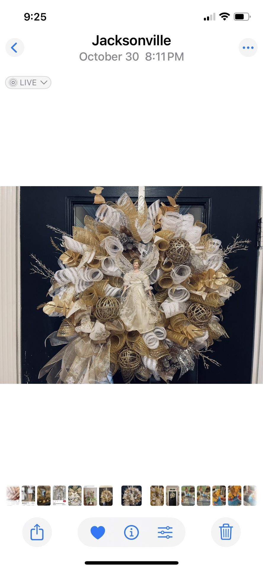 Handmade Wreath With Porcelain Angel