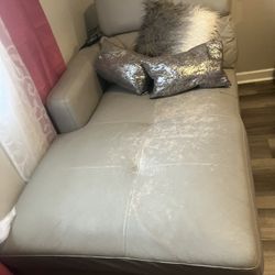 Real Leather Chaise Lounge Chair