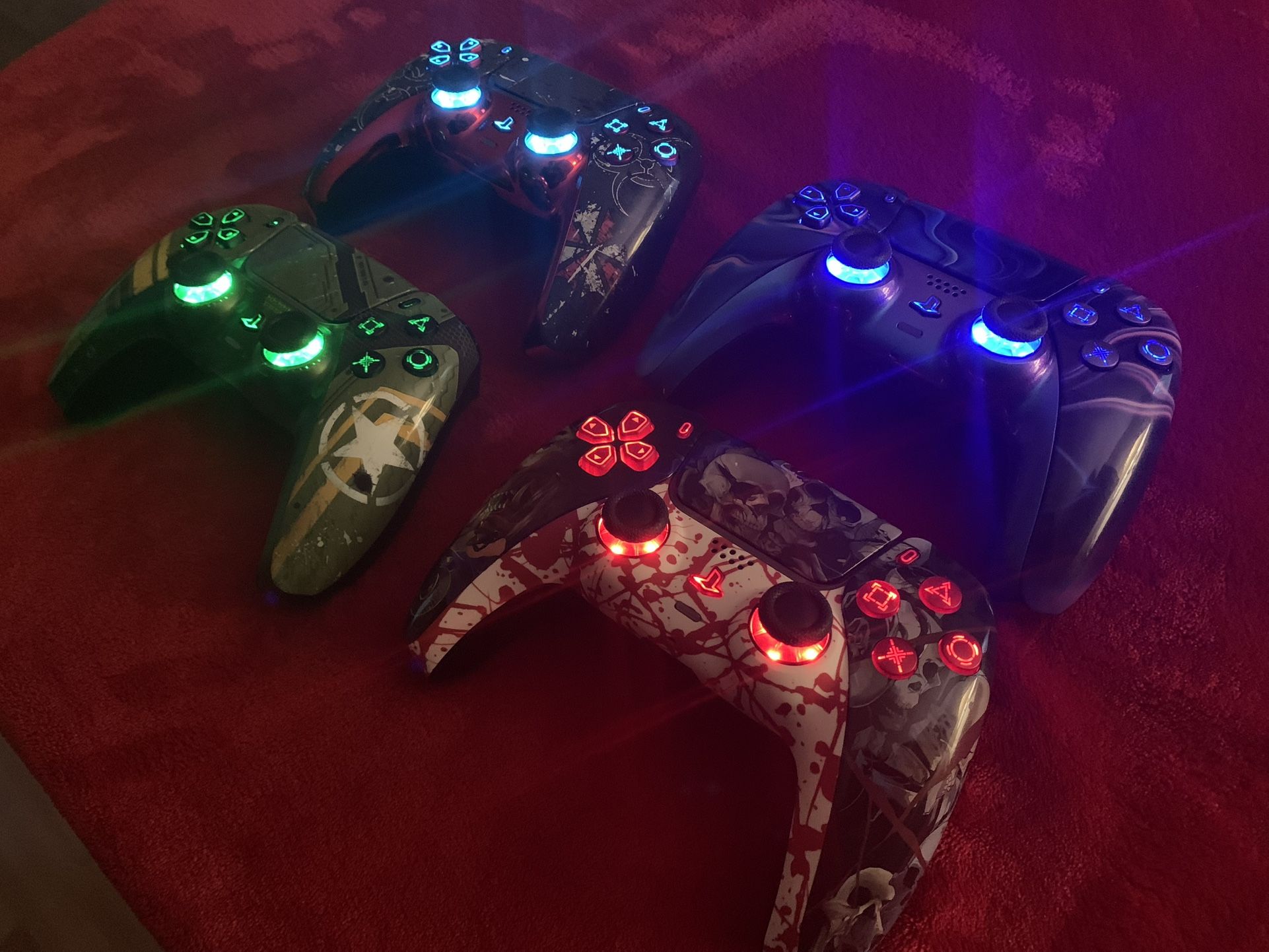 PS5 Premium Custom Controllers, 4 Button Backplate, LED Faceplate, Custom Faceplate, Custom Grips, PS5 Controller Case