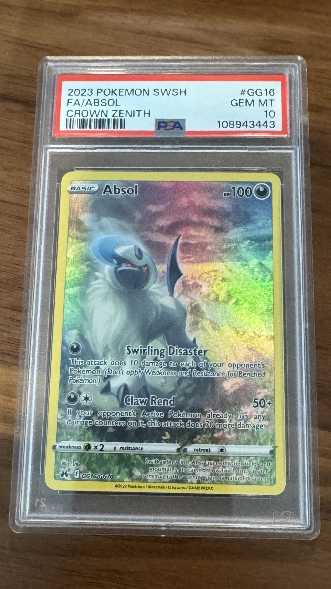 Pokemon Card Absol PSA 10 Crown Zenith
