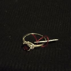 Garnet and Sterling Ring