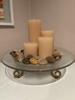 Candles With Rock Garden