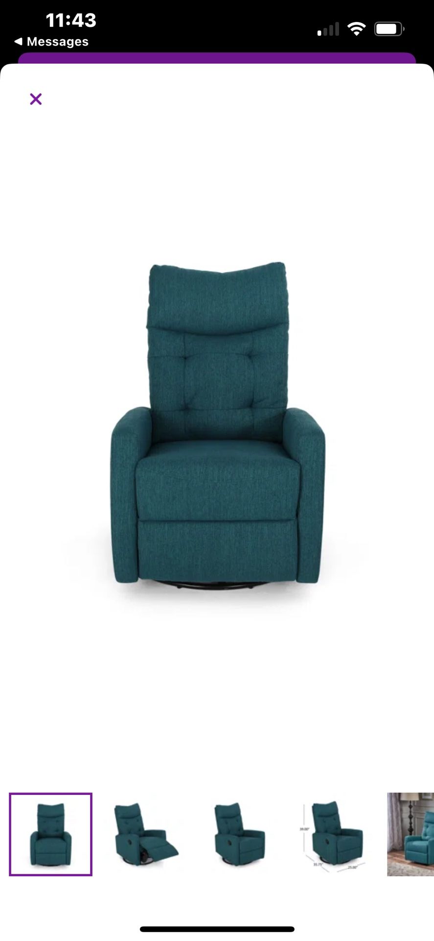 Recliner teal