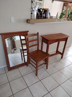 Wood vanity set 3 piece