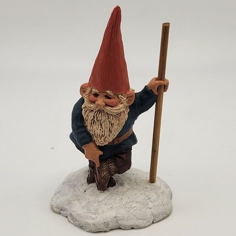 Vintage 1993 Enesco Klaus Wickl "Benjamin" Gnome Figurine Walking Stick Rare 3"