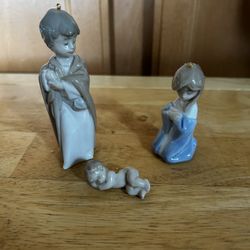 VINTAGE LLADRO 3 Piece Holy Family Ornament Set 