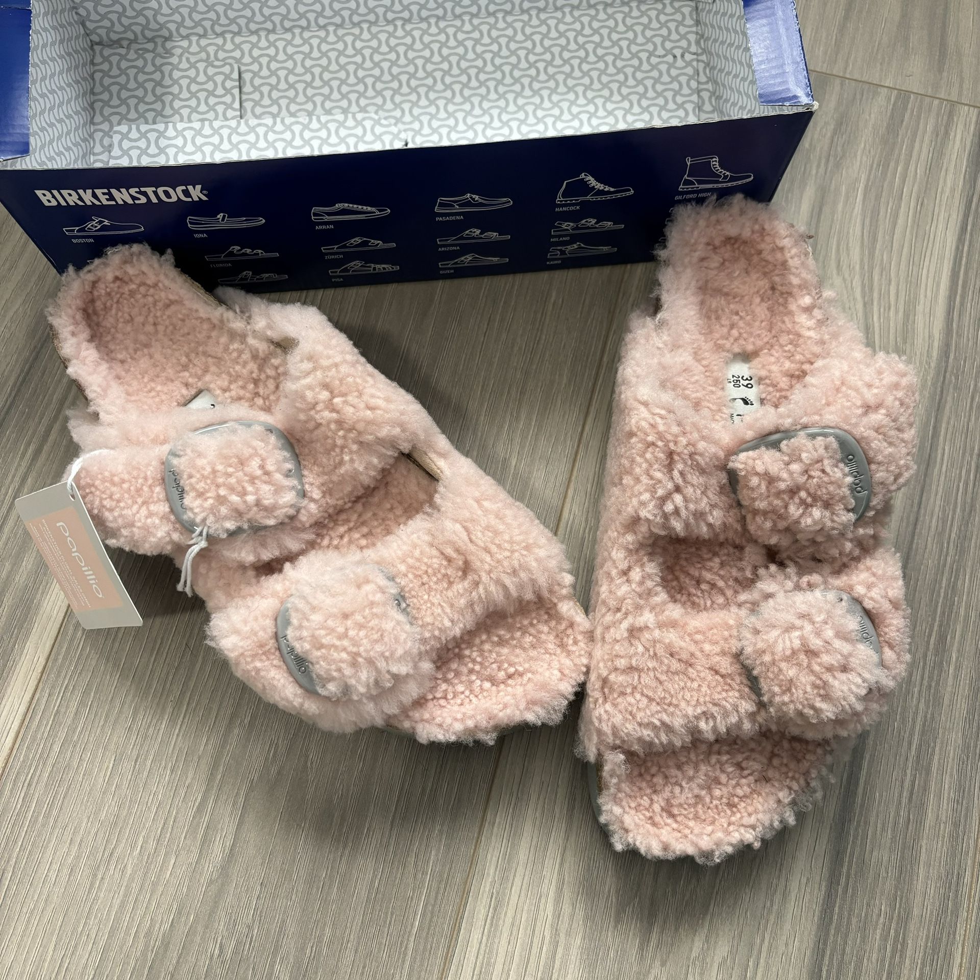 Pink Furry Birkenstock Sandals