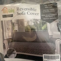 2- OVERSIZED SOFA AND LOVESEAT REVERSIBLE COUCH COVERS
