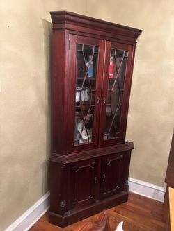 Cherry Wood Corner China Cabinet