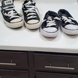 Sneakers- Black Glitter Converse(CONVERSE Brand), And Jean Levi(LEVI BRAND), Both Size 9, Women,  Excellent Condition 