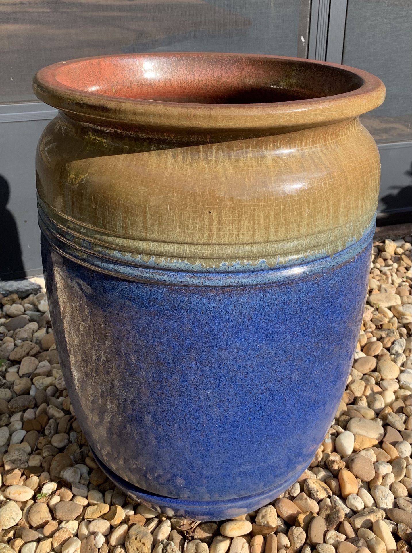 Two Toned Glazed Pot 24”