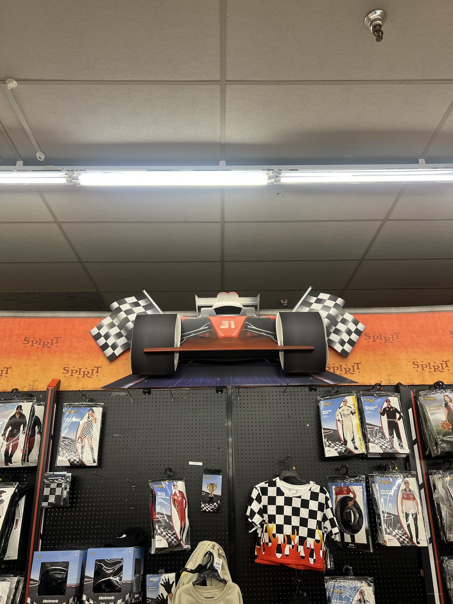 Spirit Halloween store formula car store display