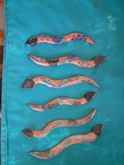 Snakes made from soapstone in kenya.