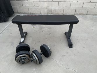 Weight Bench & 25lbs Dumbbells $60